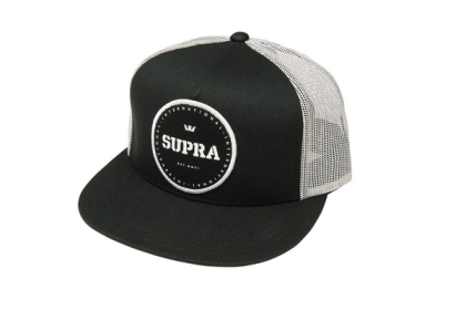 Supra Accessories TRI-BLOCK TRUCKER Hats Black/Grey | US-74669